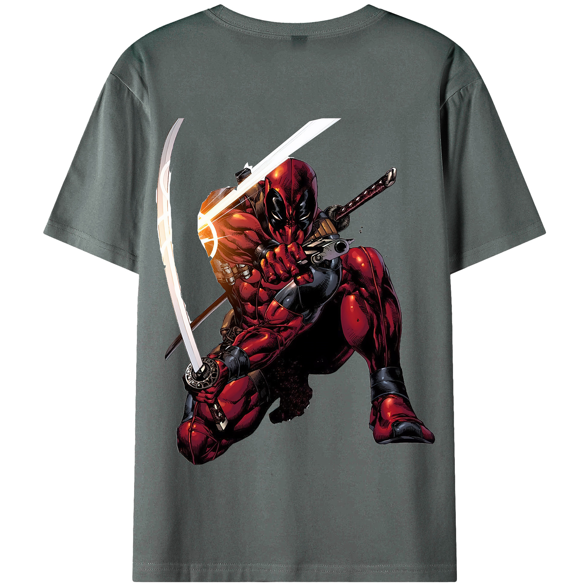 （画像用） Deadpool デッドプール 綿100％半袖Tシャツ（背面プリント）